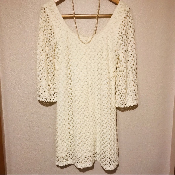 AUW Dresses & Skirts - 🌸BEAUTIFUL CROCHET LOOK DRESS ( AUW)🌸